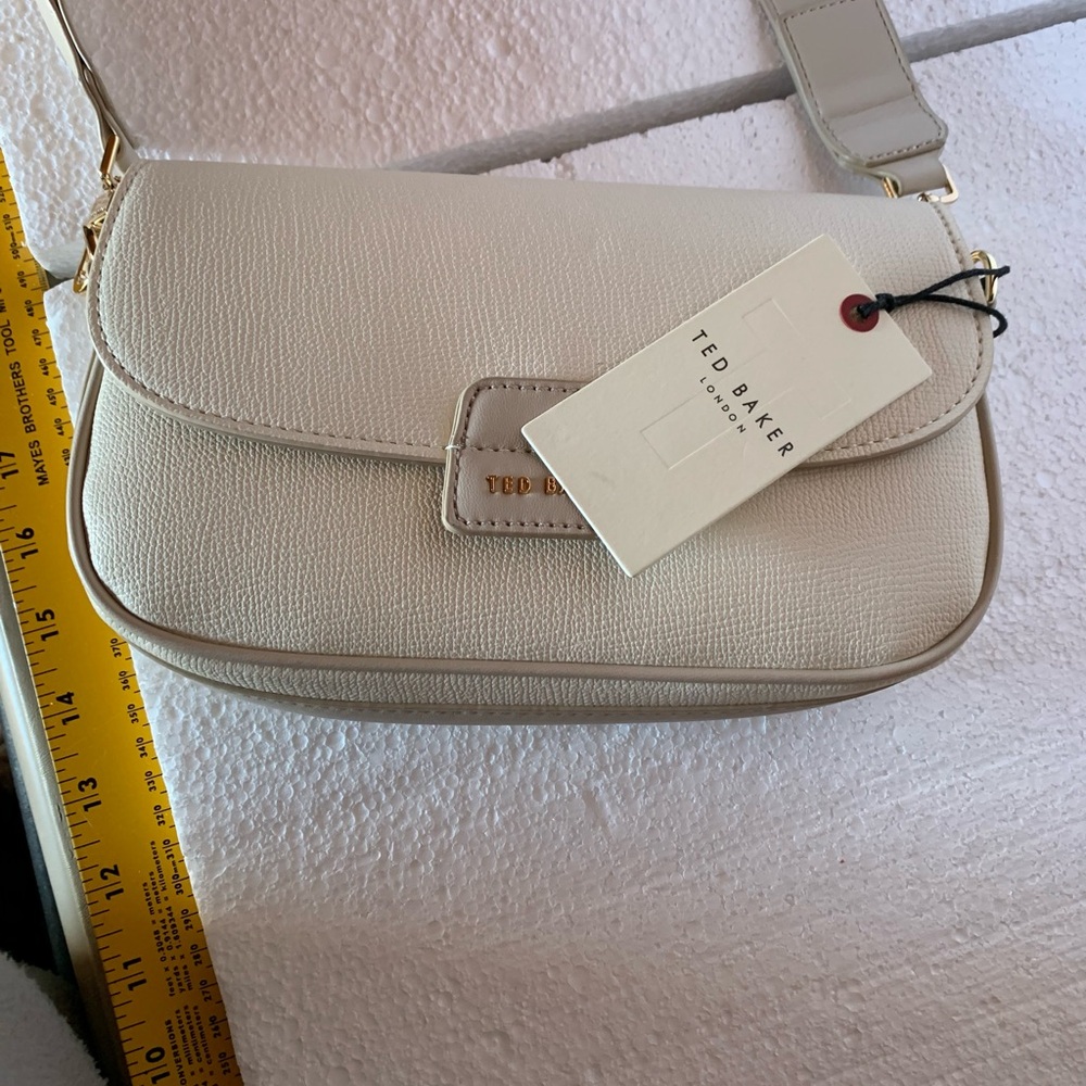 Ted Baker Off-White Shoulder Bag NWT. Metal Stud Bead on Strap